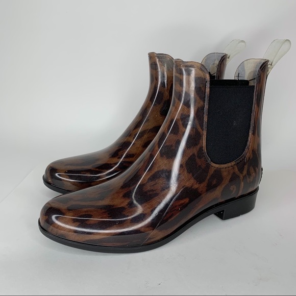 STORM BY COUGAR Leopard Print Rain Boots Ankle Rainboots Animal Print - Size 7 - Picture 1 of 8